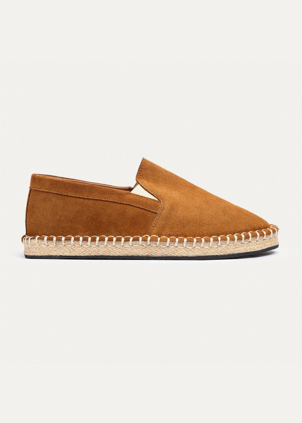 Suede Espadrille — Light Brown
