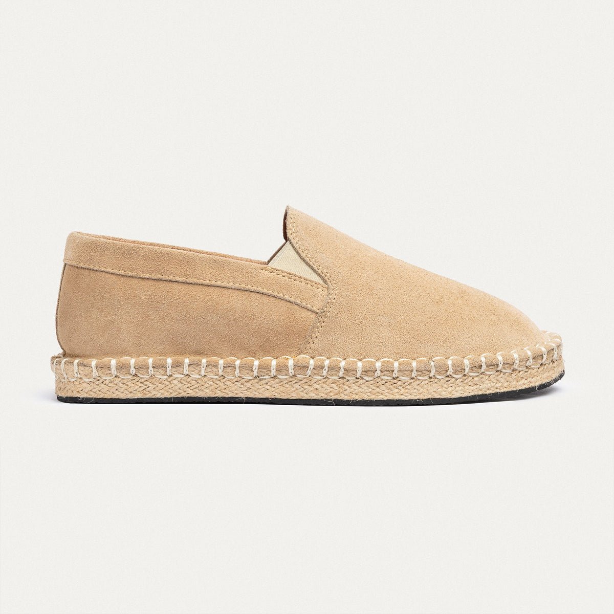 Suede Espadrille — Beige