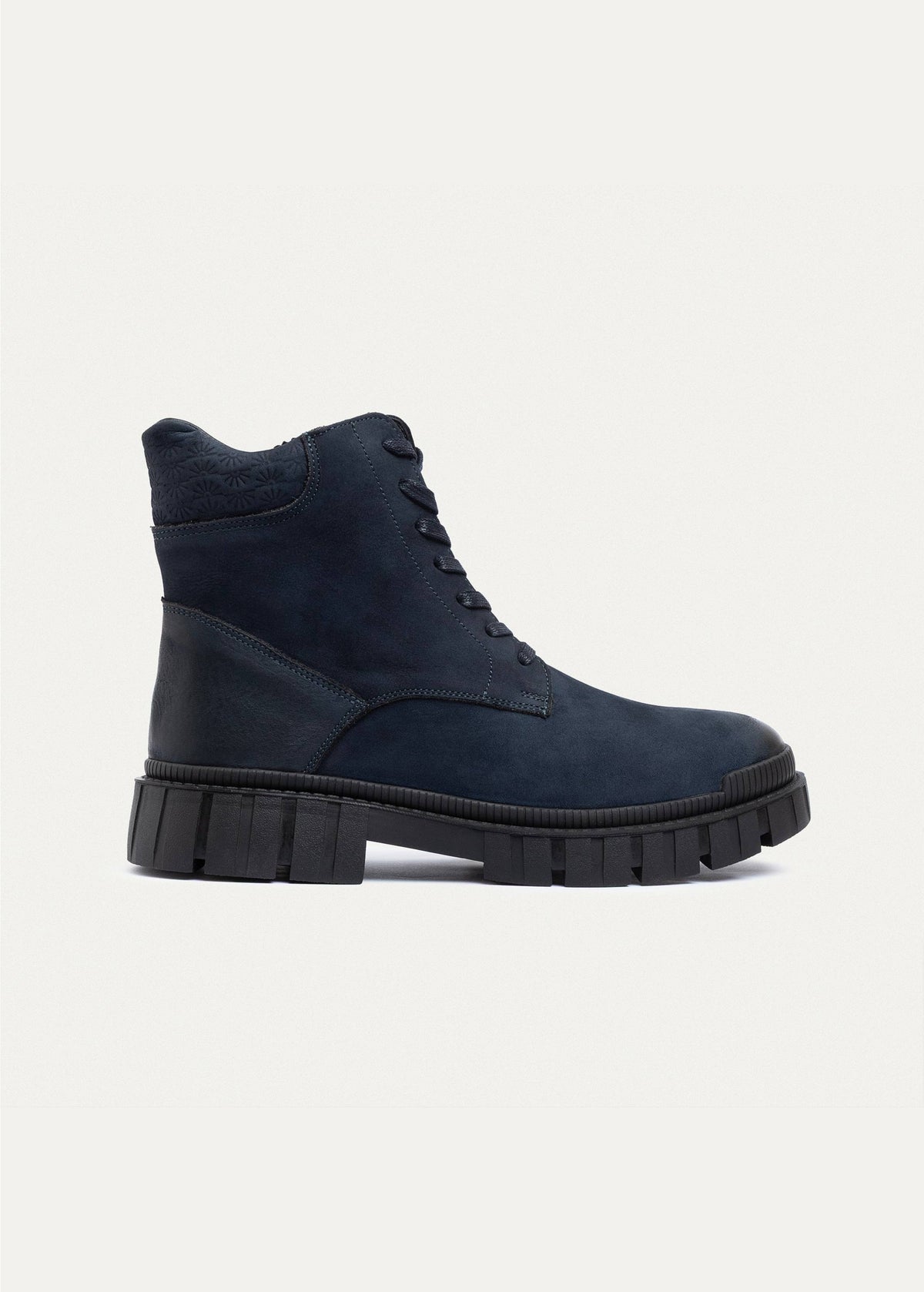 Leather Trail Boot — Navy Blue