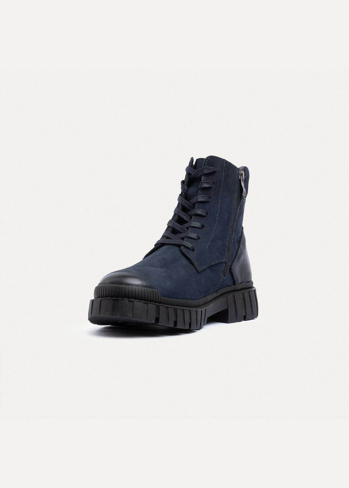 Leather Trail Boot — Navy Blue