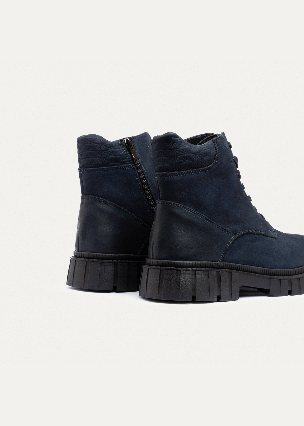 Leather Trail Boot — Navy Blue