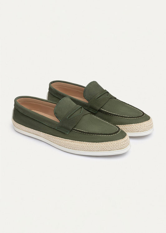 Canvas Braided Espadrille — Olive