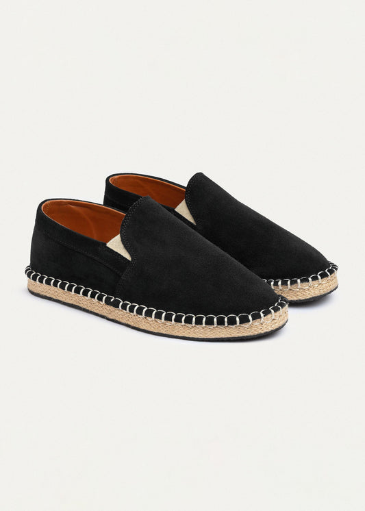 Suede Espadrille — Black