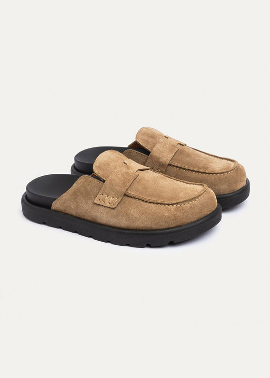 Mule Suede Loafer — Cafe