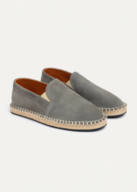 Suede Espadrille — Gray