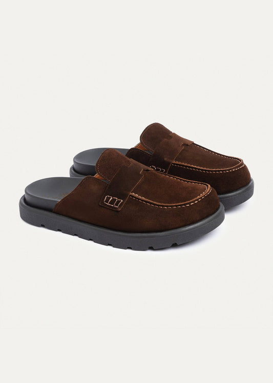 Mule Suede Loafer — Brown