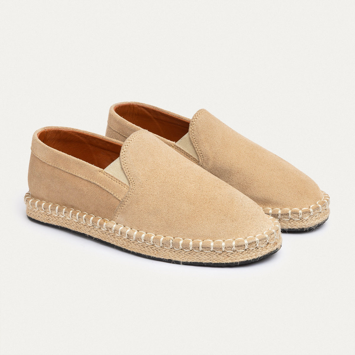 Suede Espadrille — Beige