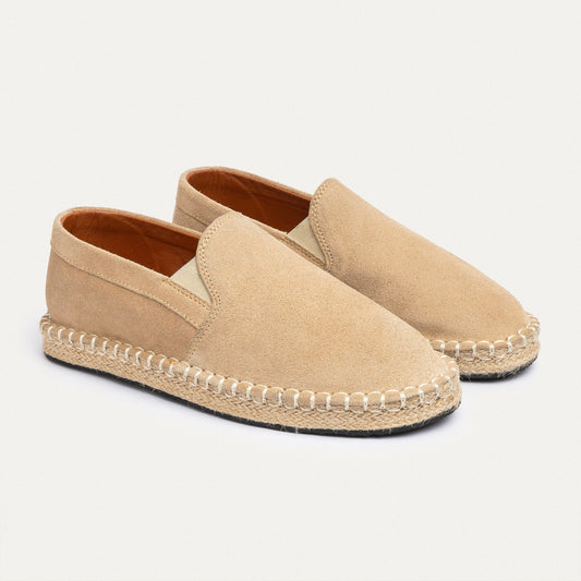 Suede Espadrille — Beige
