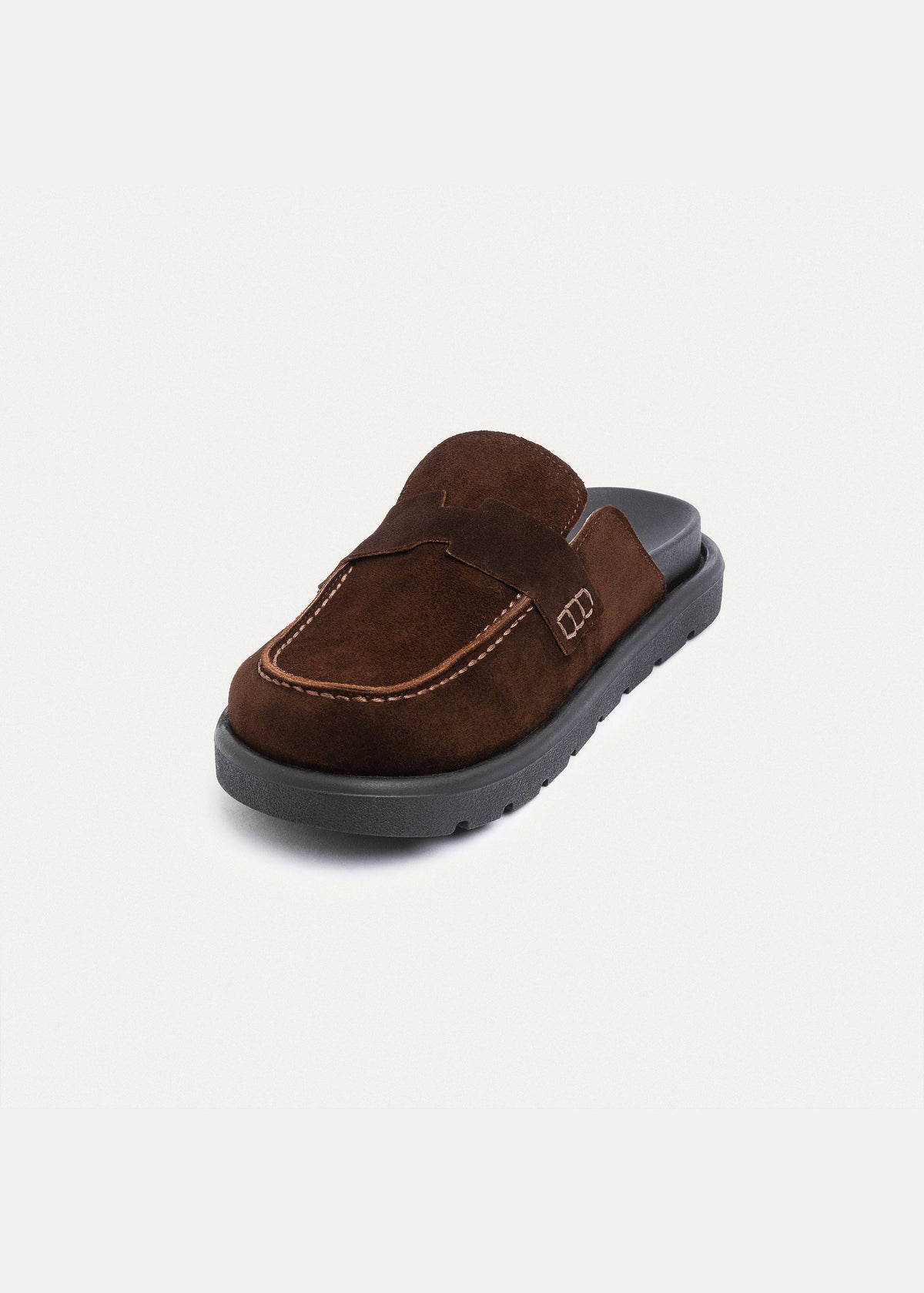 Mule Suede Loafer — Brown