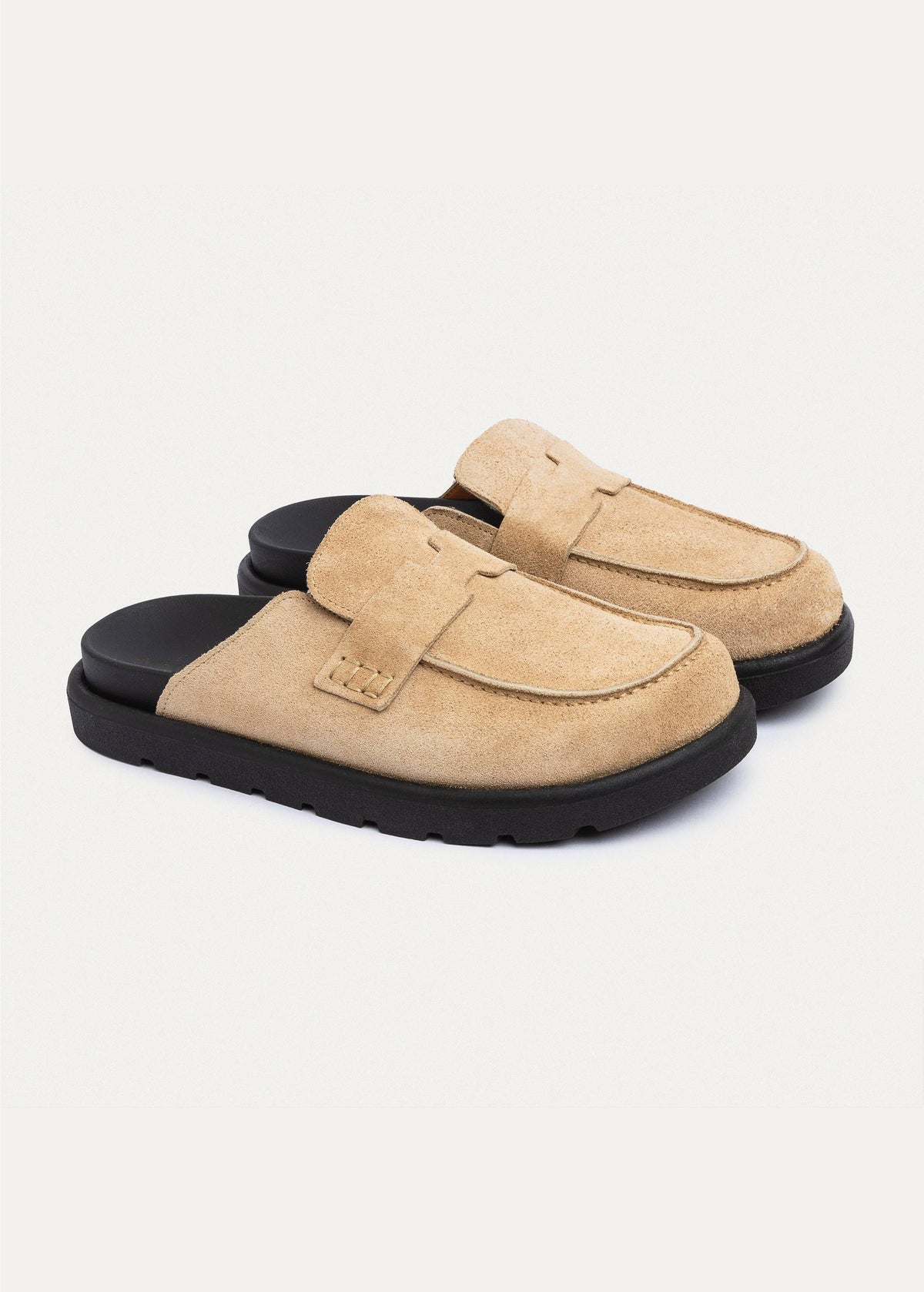 Mule Suede Loafer — Beige