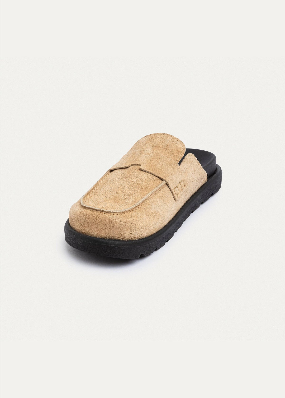 Mule Suede Loafer — Beige