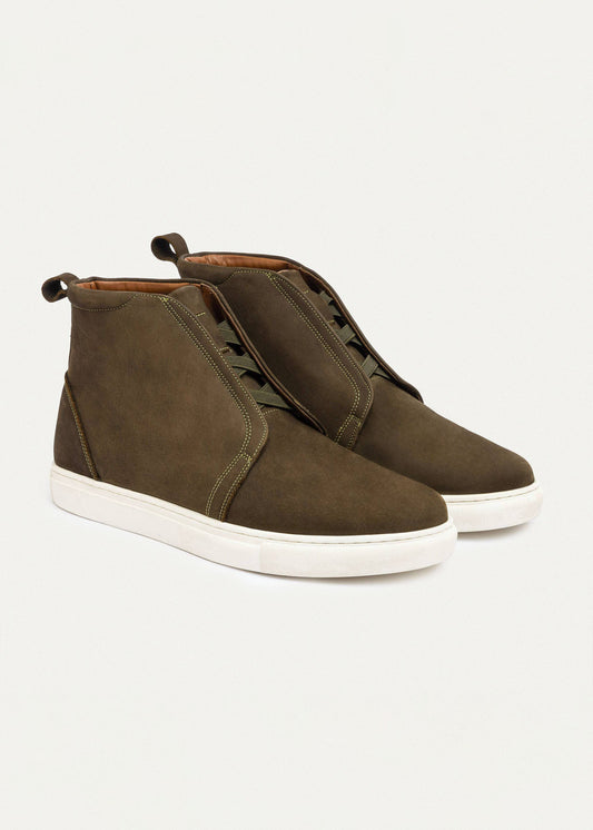 Urban Suede Sneaker Boot — Olive