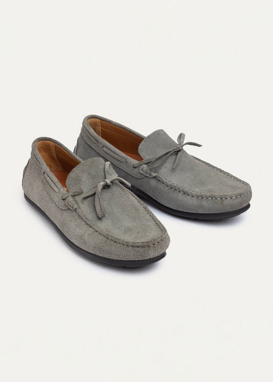 Leather Boat Shoe — Gray