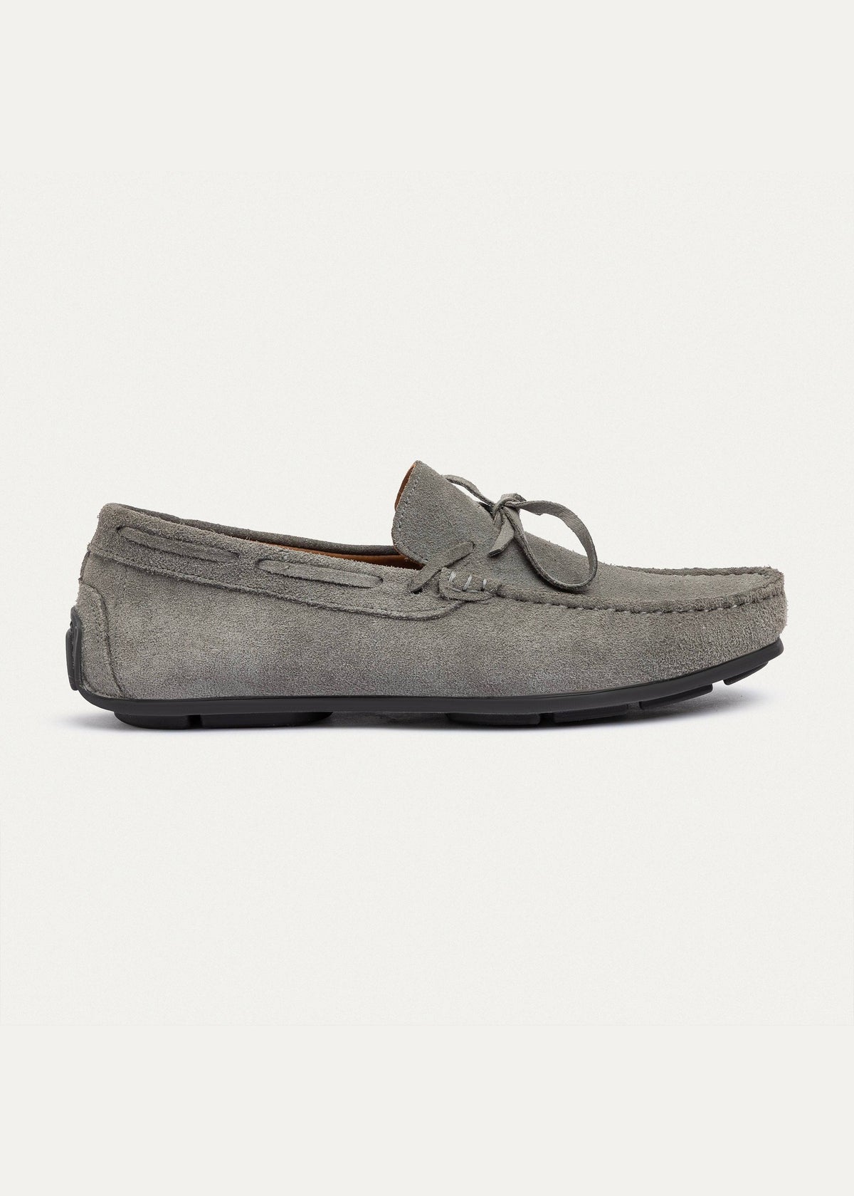 Leather Boat Shoe — Gray
