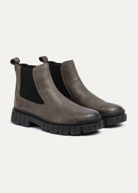 Leather Chelsea Boot — Gray