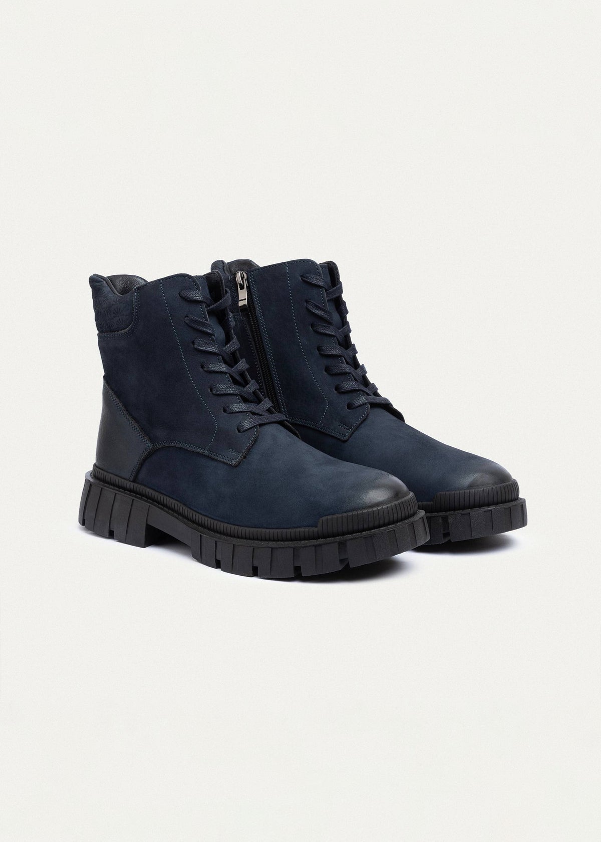 Leather Trail Boot — Navy Blue