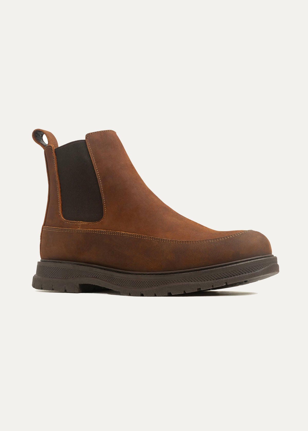Dual Genuine Leather Chelsea Boots — Brown