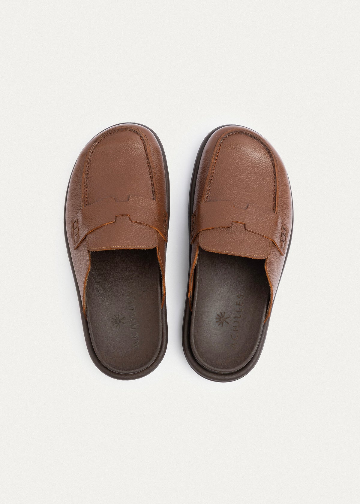 Pebbled Leather Loafer — Light Brown