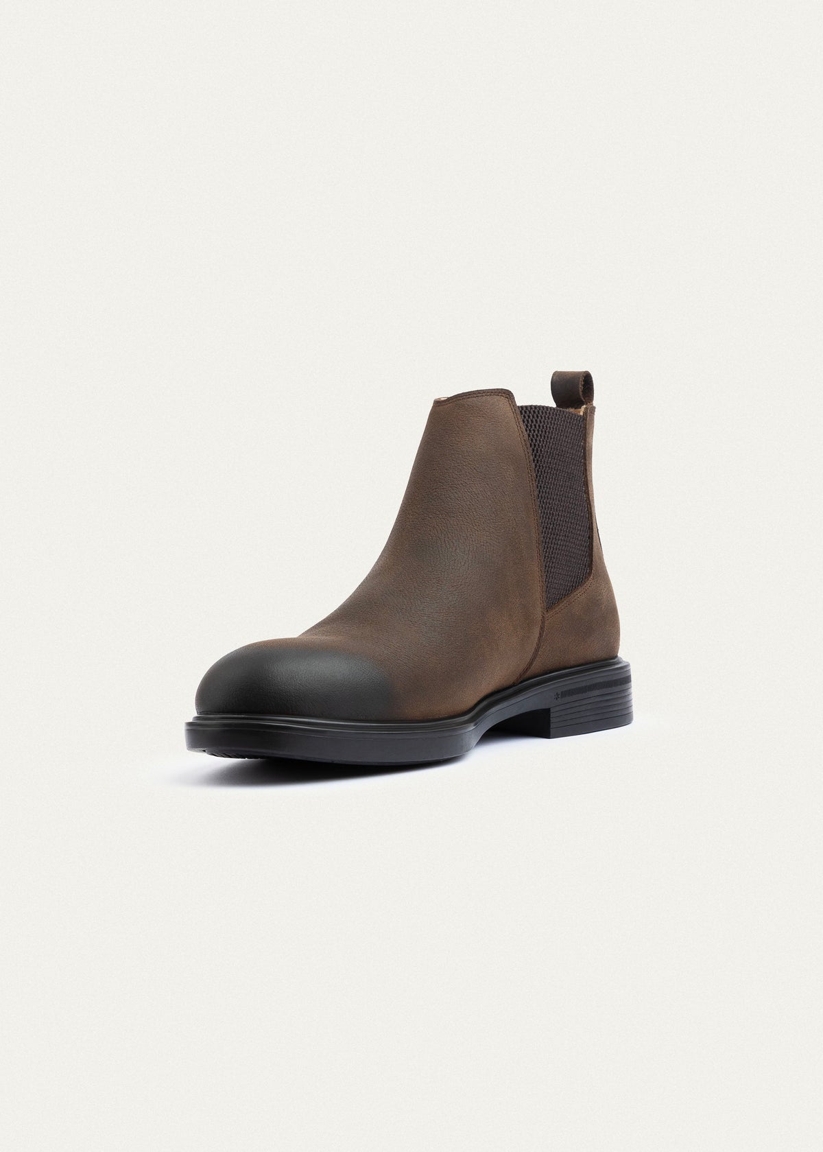 Nubuck Leather Chelsea Boot — Brown