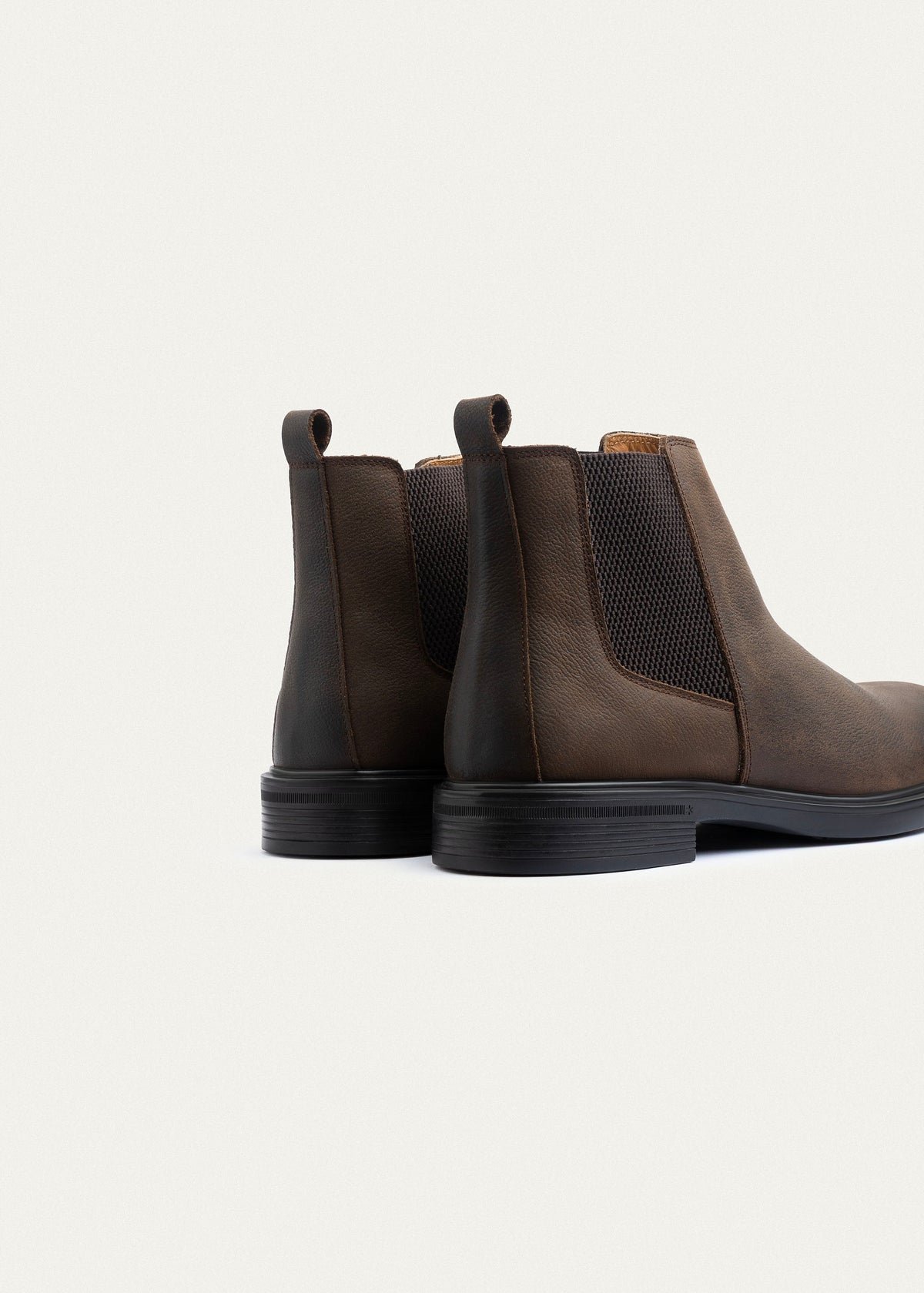 Nubuck Leather Chelsea Boot — Brown