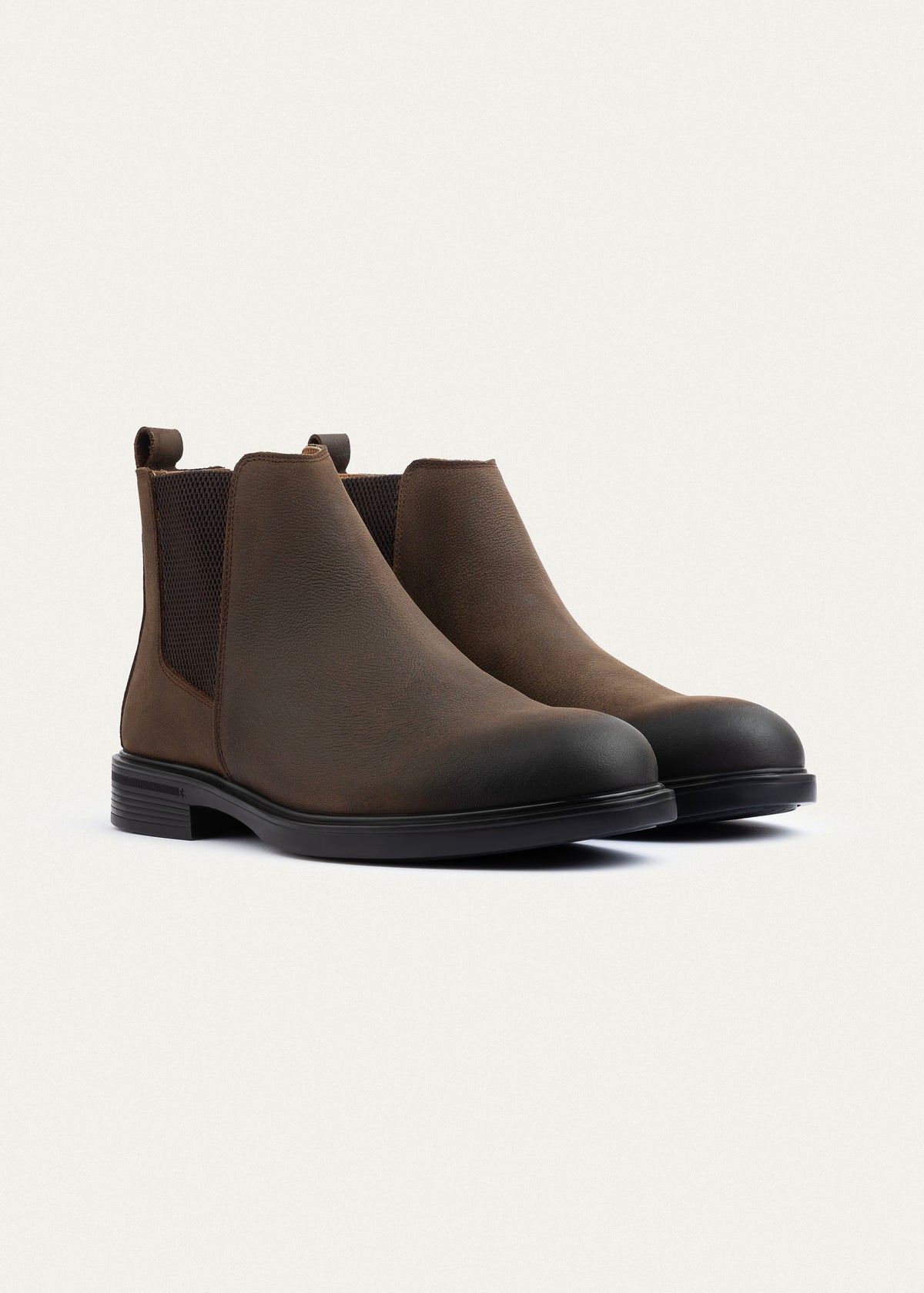 Nubuck Leather Chelsea Boot — Brown