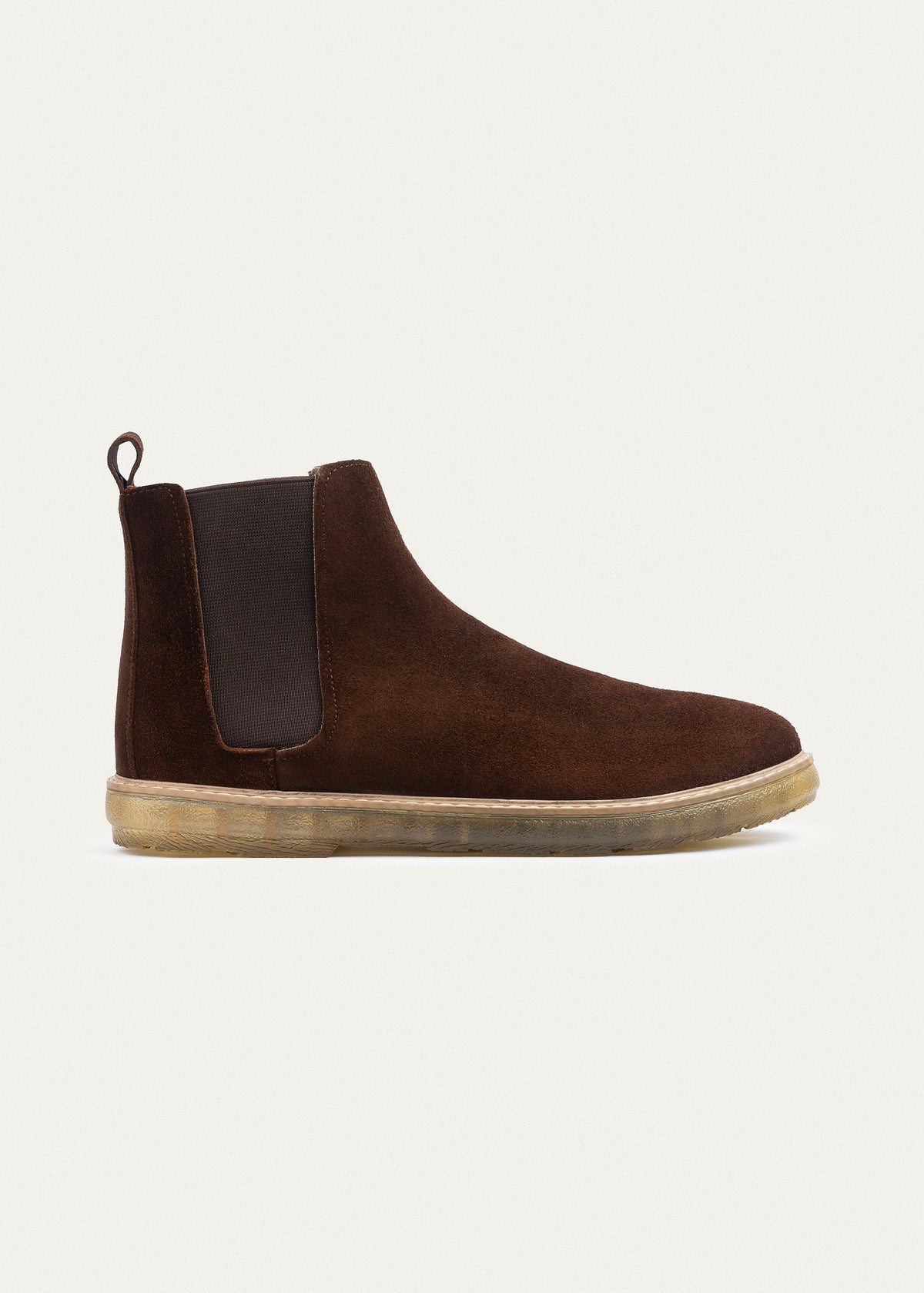 Plain Suede Chelsea Half Boot — Brown