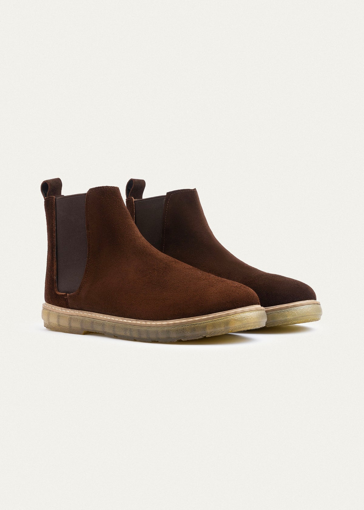 Plain Suede Chelsea Half Boot — Brown