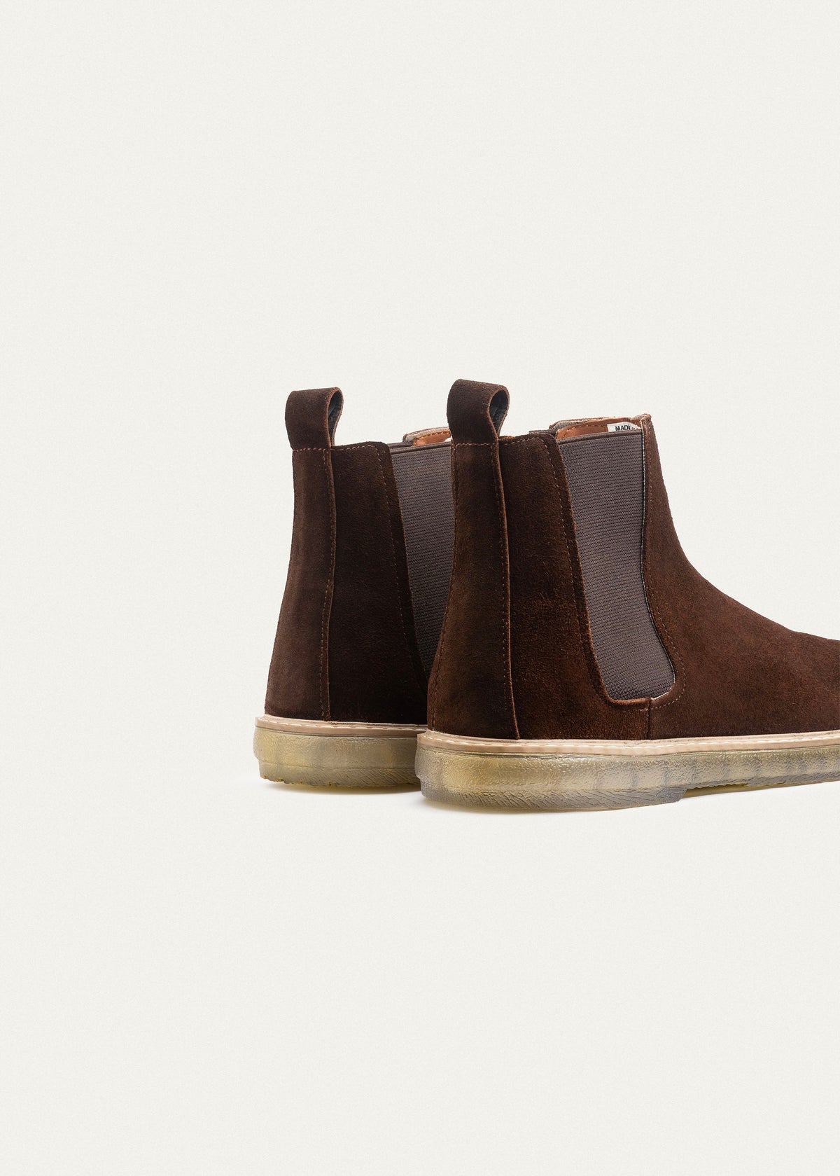 Plain Suede Chelsea Half Boot — Brown
