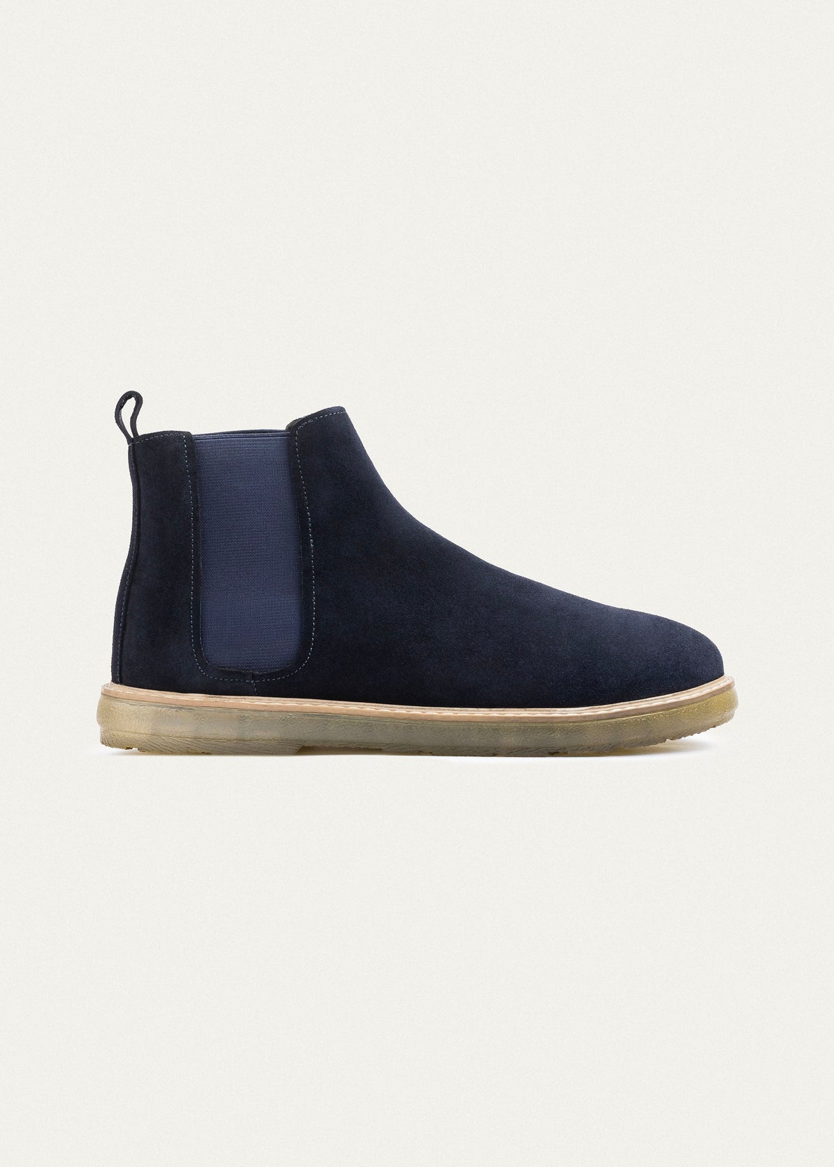 Plain Suede Chelsea Half Boot — Dark Blue