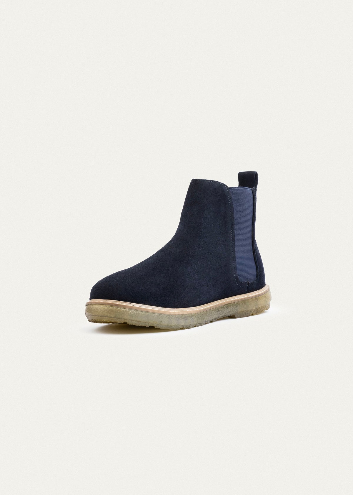 Plain Suede Chelsea Half Boot — Dark Blue