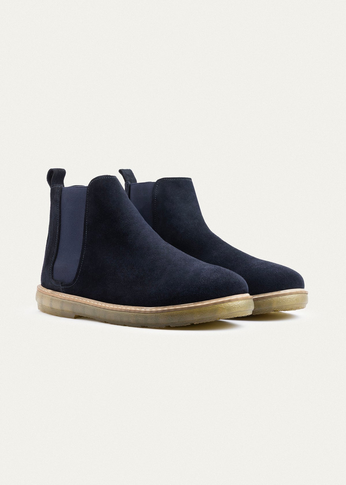 Plain Suede Chelsea Half Boot — Dark Blue