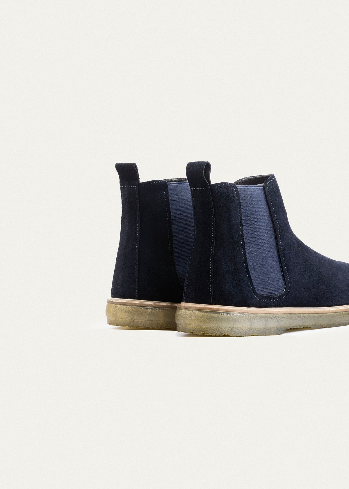 Plain Suede Chelsea Half Boot — Dark Blue