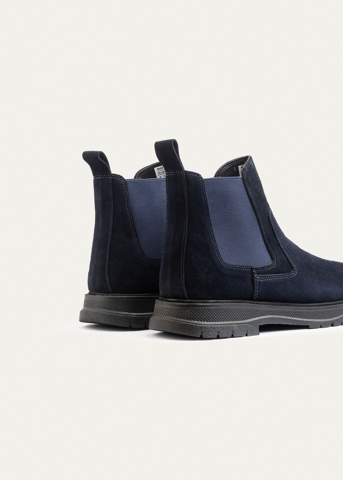 Plain Suede Genuine Leather Chelsea Boots — Dark Blue