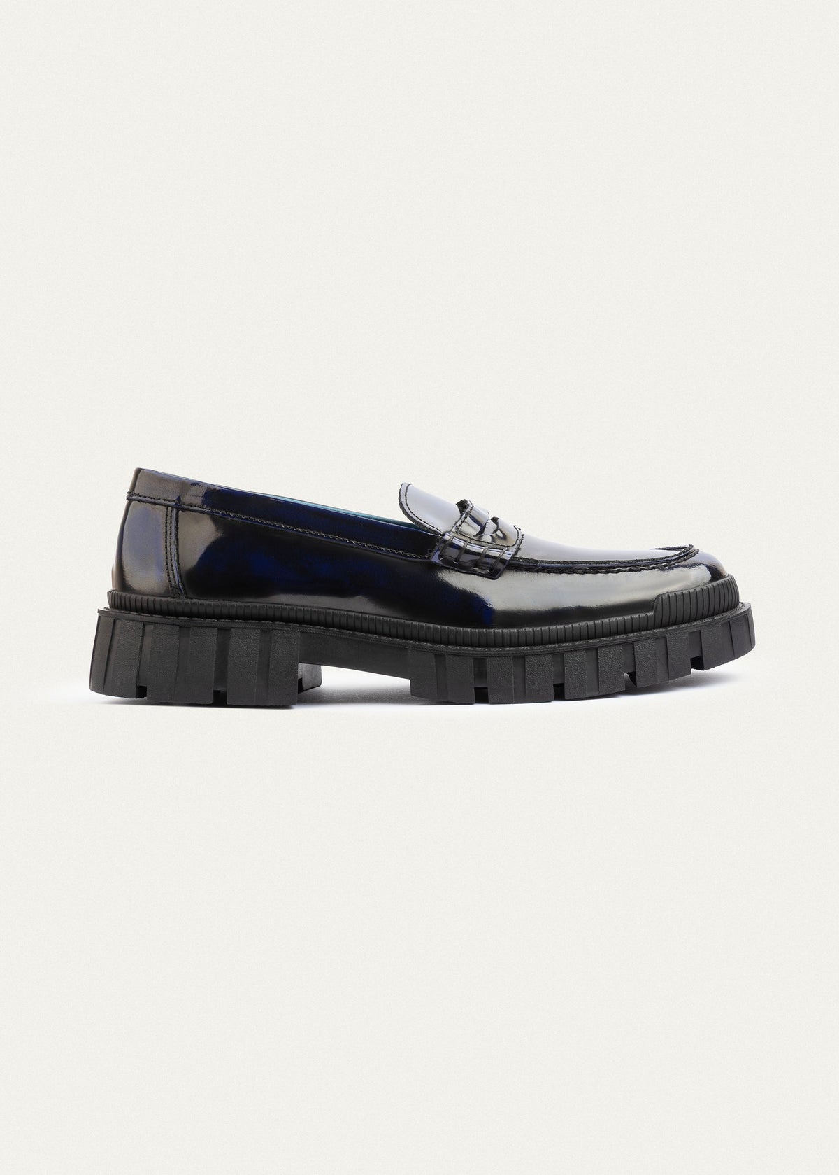 Patent Leather Loafer — Navy Blue