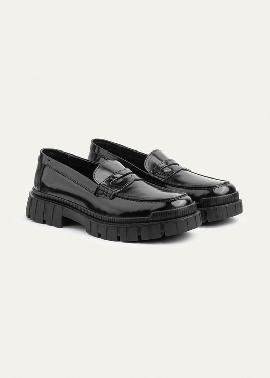 Patent Leather Loafer — Black