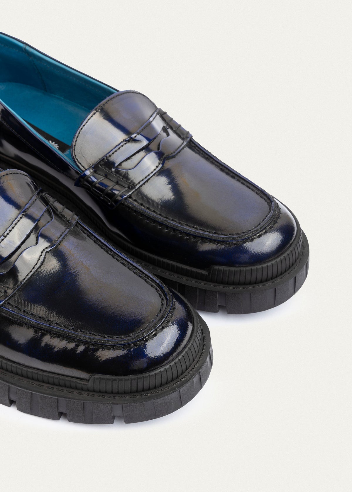 Patent Leather Loafer — Navy Blue