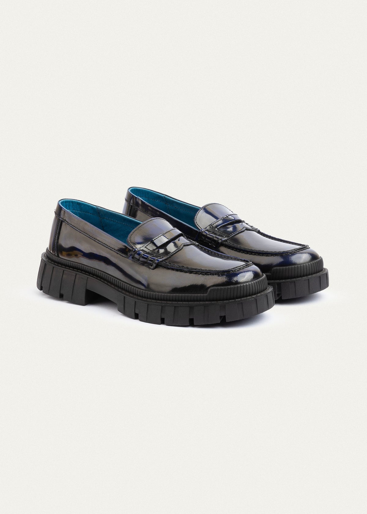 Patent Leather Loafer — Navy Blue