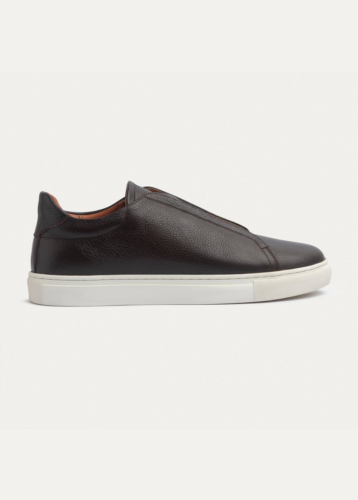 Textured Leather Slip-On Sneaker — Brown
