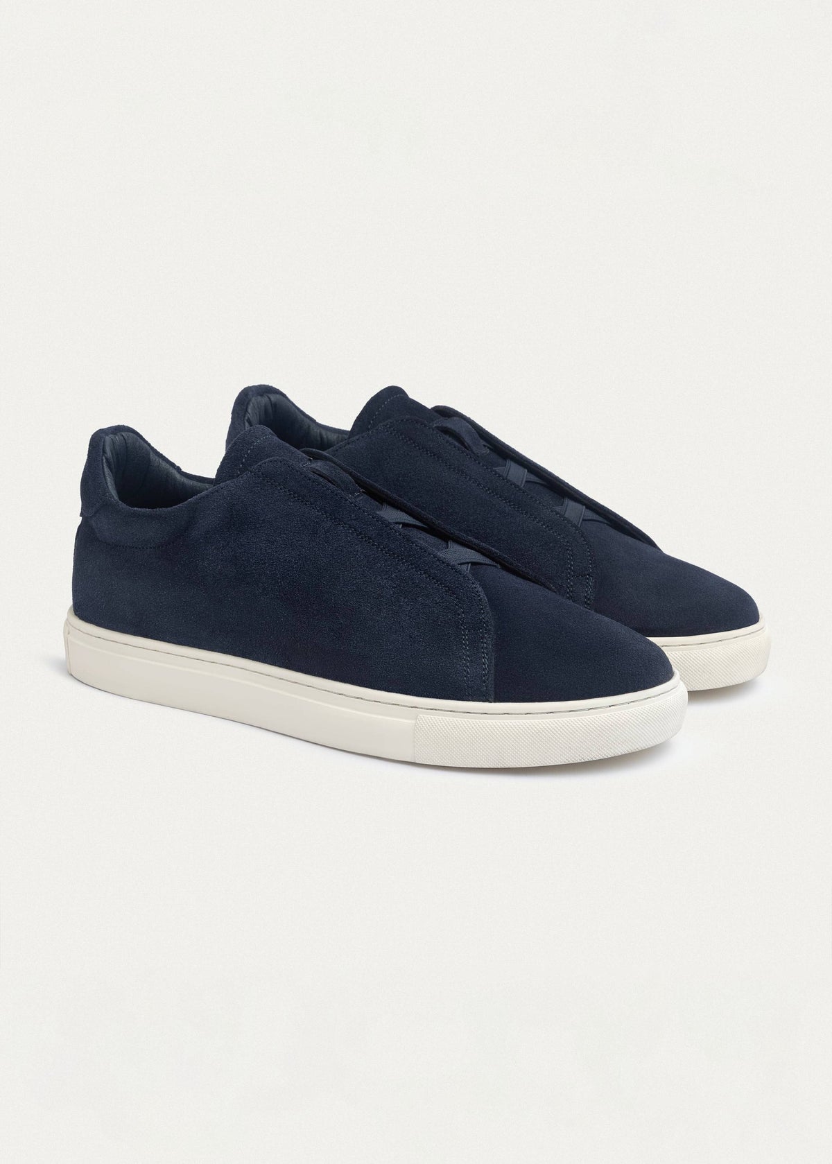 Suede Slip-On Sneaker — Dark Blue