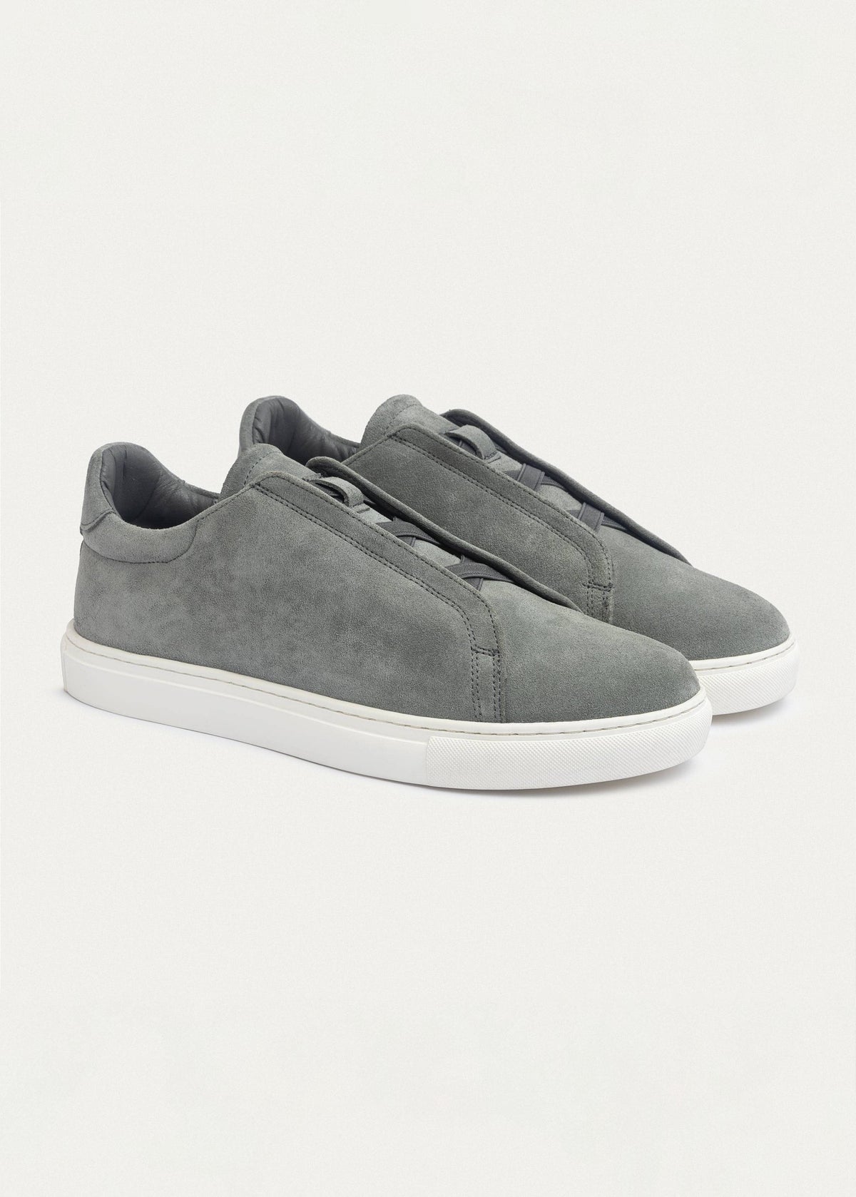 Suede Slip-On Sneaker — Gray