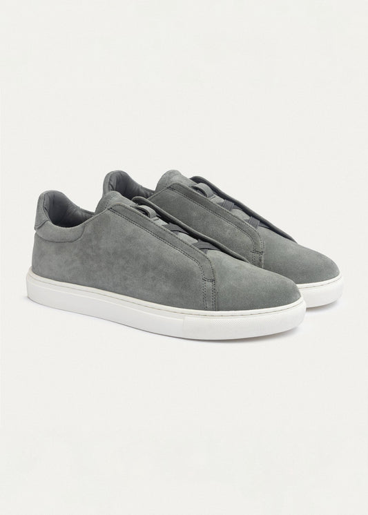 Suede Slip-On Sneaker — Gray