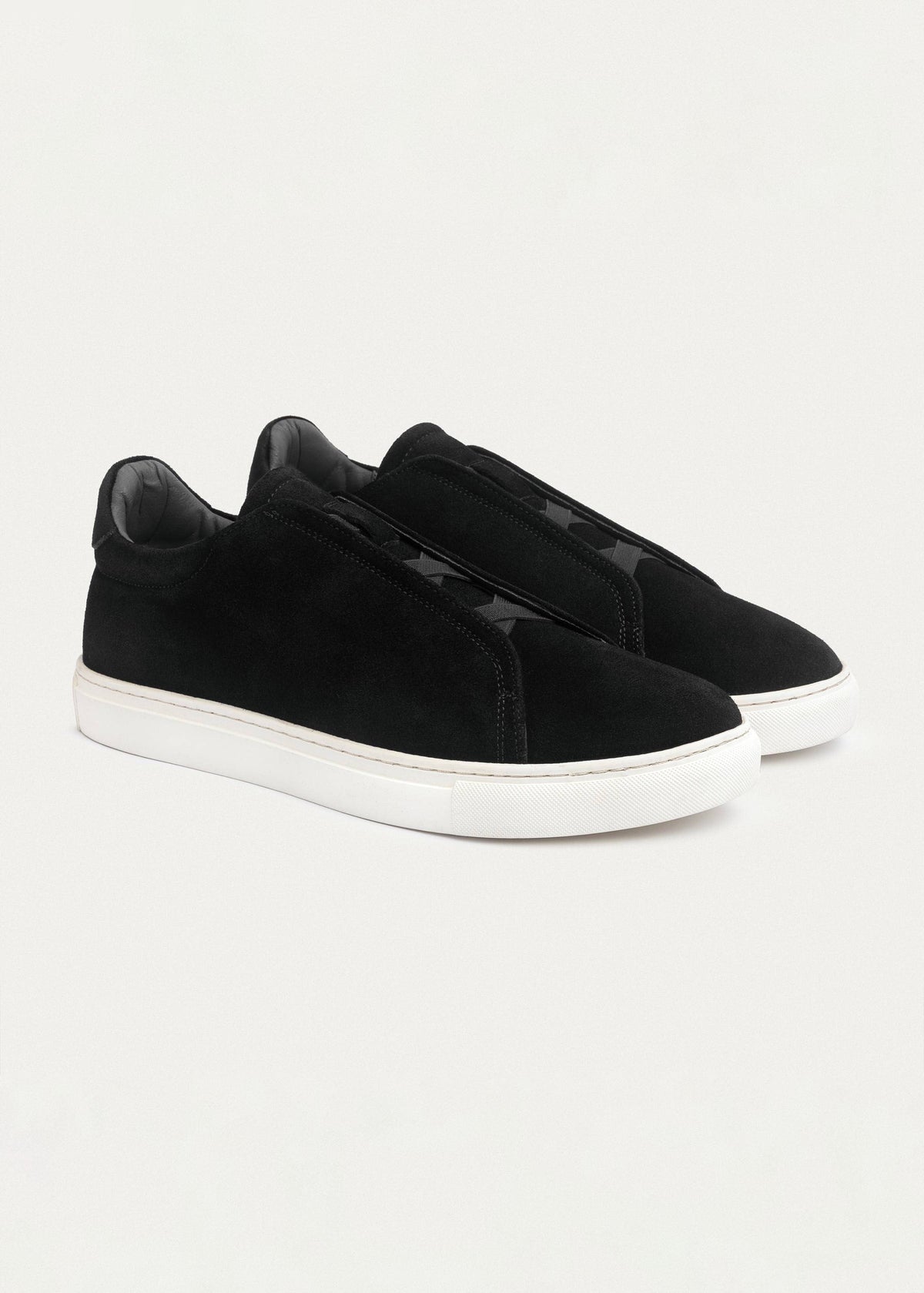 Suede Slip-On Sneaker — Black