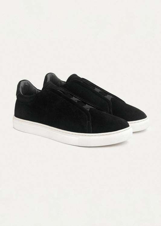 Suede Slip-On Sneaker — Black