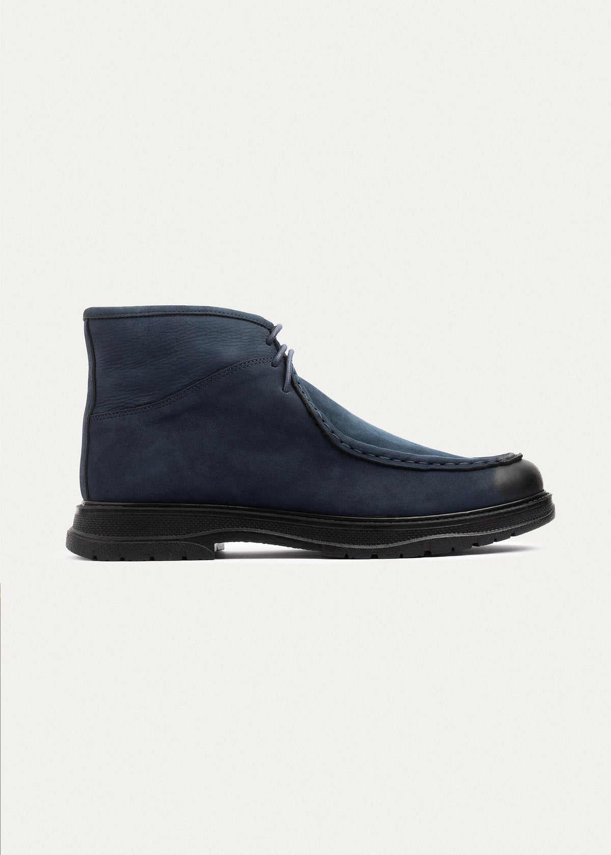Utility Leather Chukka Boot — Navy Blue