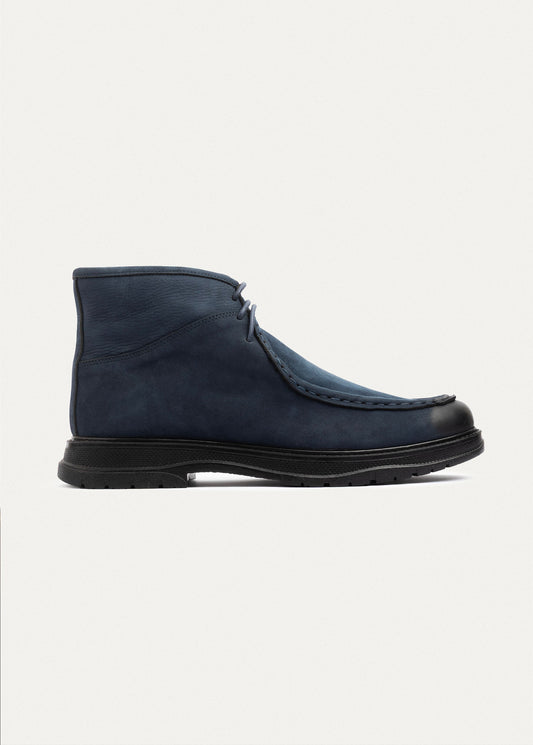 Utility Leather Chukka Boot — Navy Blue