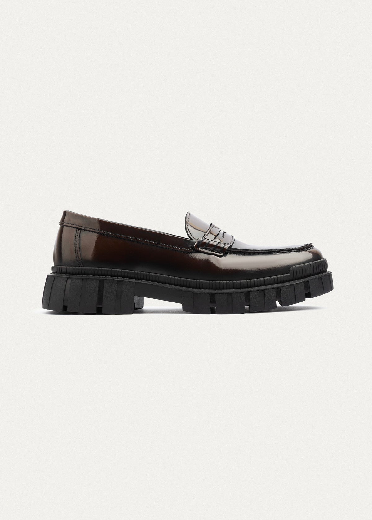Patent Leather Loafer — Brown