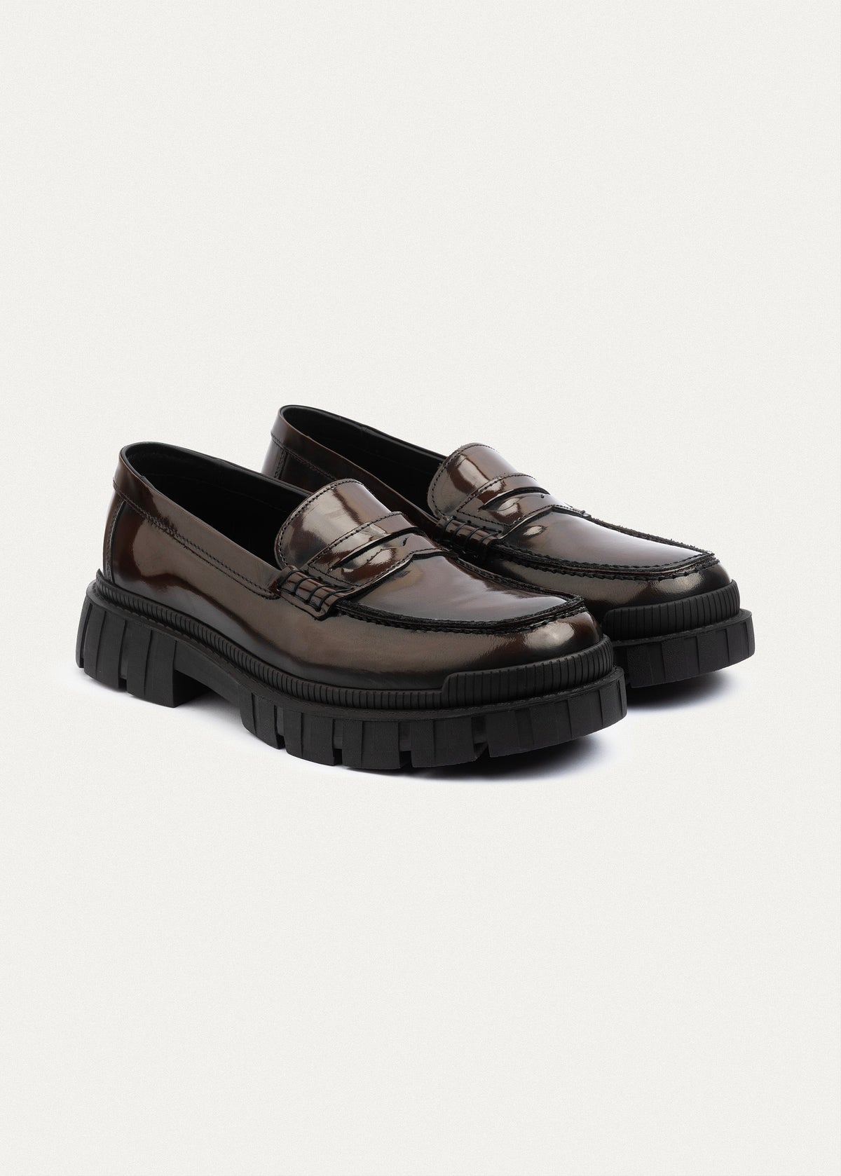Patent Leather Loafer — Brown