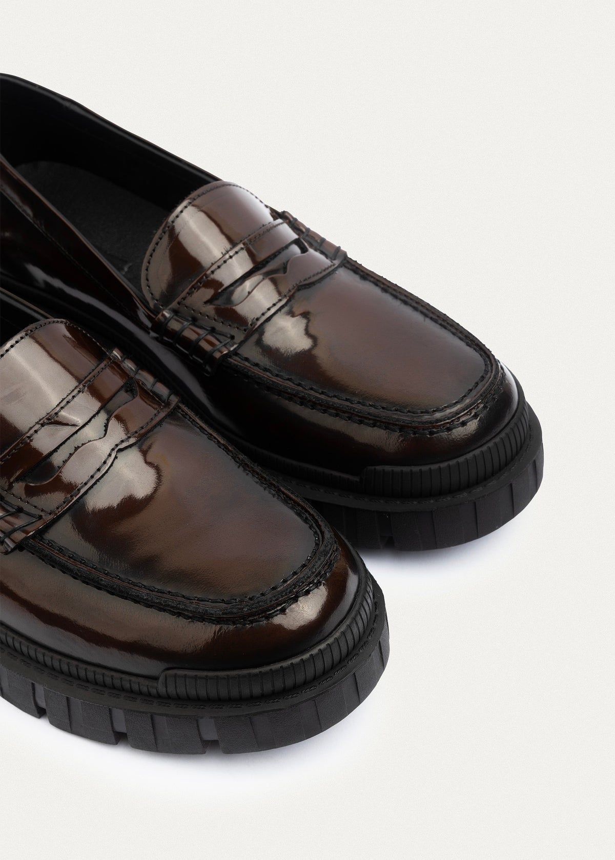 Patent Leather Loafer — Brown