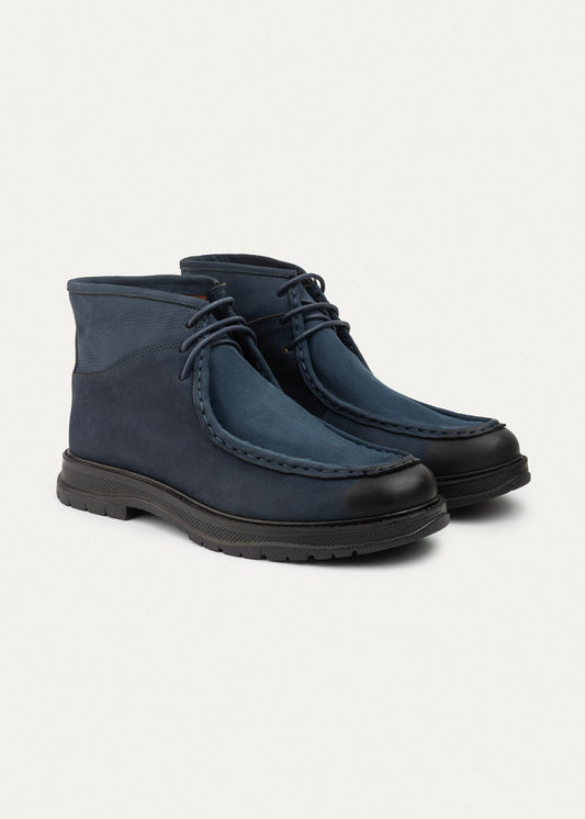 Utility Leather Chukka Boot — Navy Blue