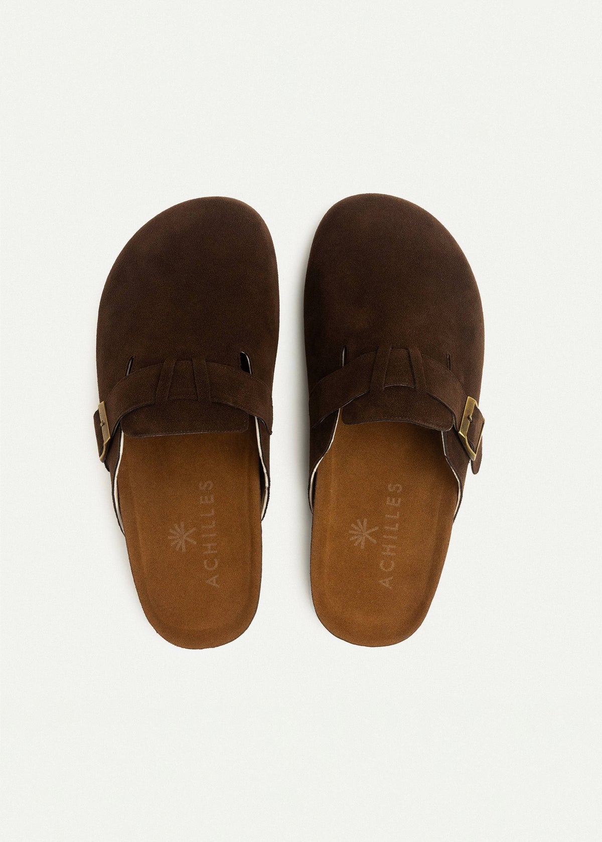 Leather Buckle Clog — Brown
